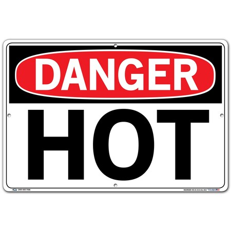 Vestil Aluminum Sign, 12-1/2" H, 18-1/2" W, Aluminum, Rectangle, English, SI-D-33-D-AL-063 SI-D-33-D-AL-063